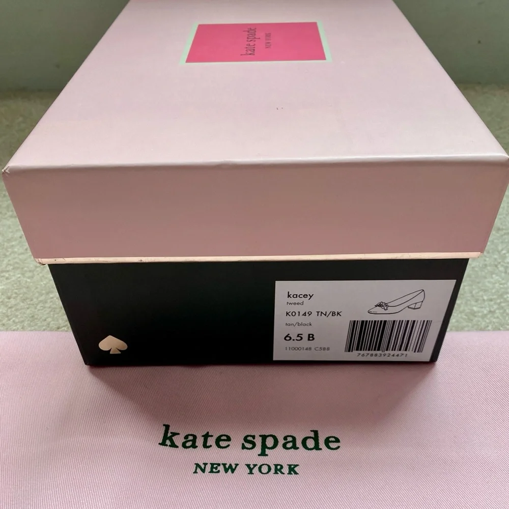 ♠️ BRAND NEW KATE SPADE KACEY PUMPS 👠 Size: 6.5 in tan/black houndstooth - Picture 4 of 4